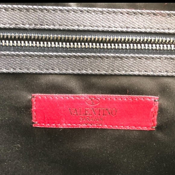 euc Valentino Garavani drk grey Betty Bow lrg  shoulder tote bag Rtl $1K - Picture 7 of 8